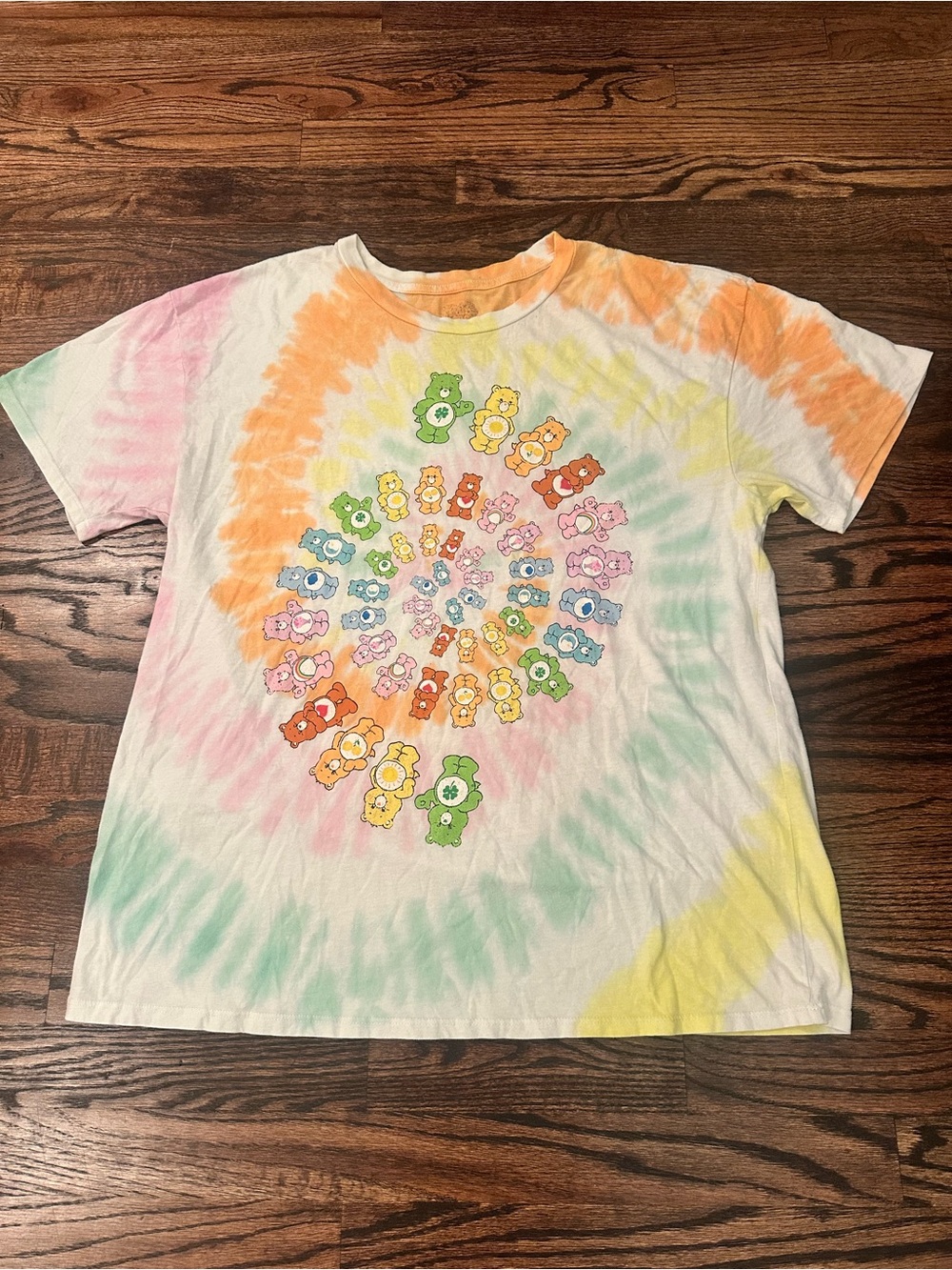Tie-Dye Care Bears Tee - Pastel Rainbow